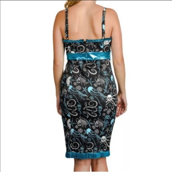 Too Fast Melody Flipper Dress Blue Black NWT - Picture 2 of 2